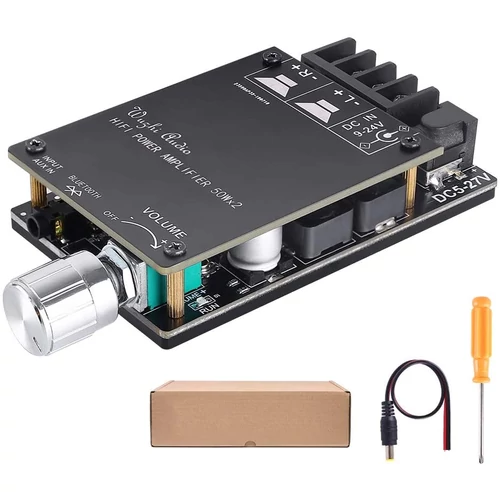 ZK-502C HiFi sztereó erősítő, Bluetooth 5.0, AUX, 2*50 W, 2-27 v