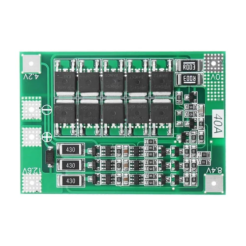 3S40A 18650 Akku Felügyeleti rendszer, BMS modul, balansz funkcióval, 2.3