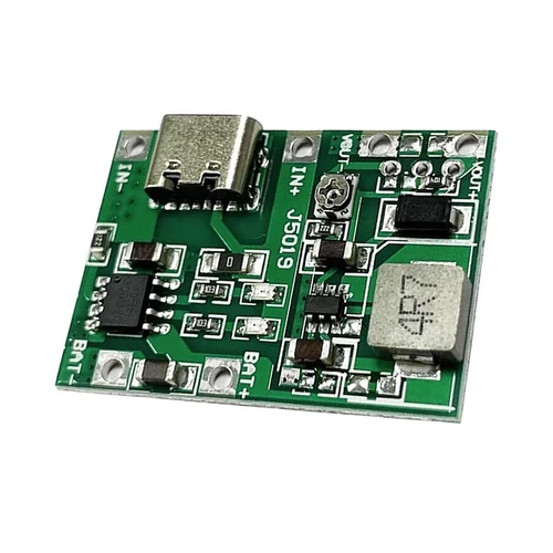 18650 Li-ion akku töltő modul + step up boost + usb-C
