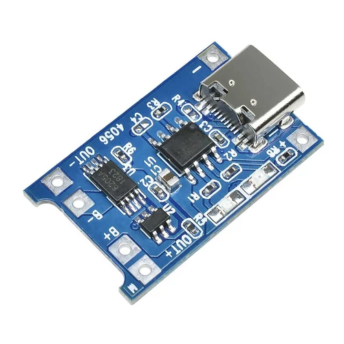 18650 Lithium Akku töltő, TP4056, 1S,1A, USB-C , 5 V