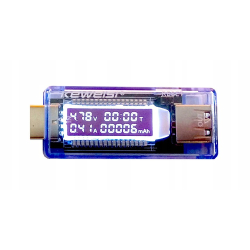 USB teszter, Volt, Amper, Kapacitás, 3 in 1 KWS-V21