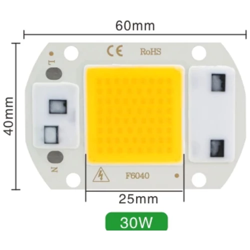 Led COB reflektor 30W/230 V hideg fehér