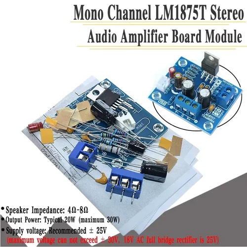 LM1857 Mono erősítő 20W, duál 25V D.I.Y. készlet