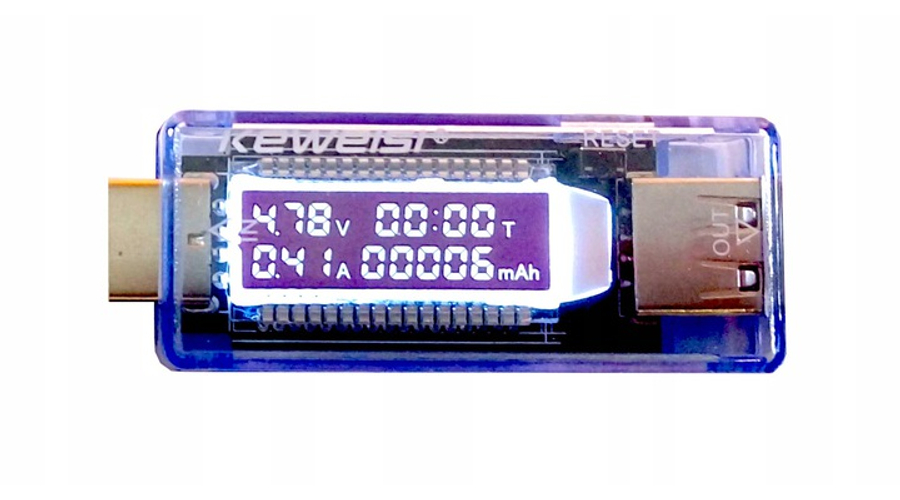 USB teszter, Volt, Amper, Kapacitás, 3 in 1 KWS-V21