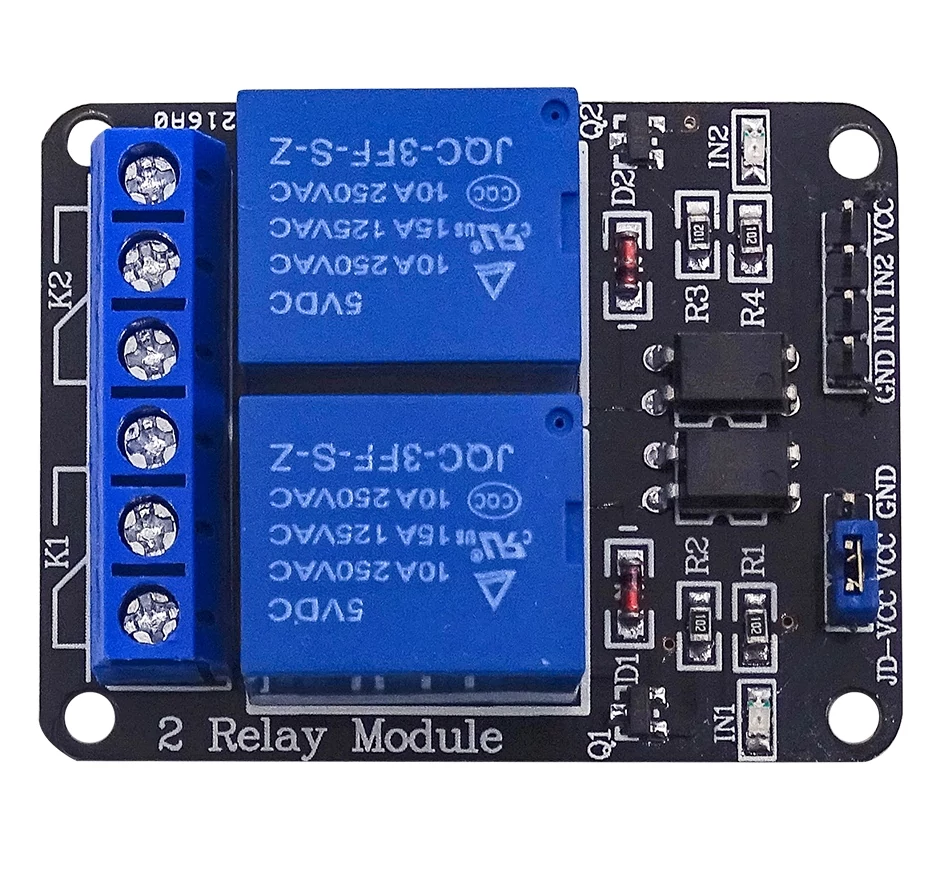 Relé modul 2 portos 5V/220V