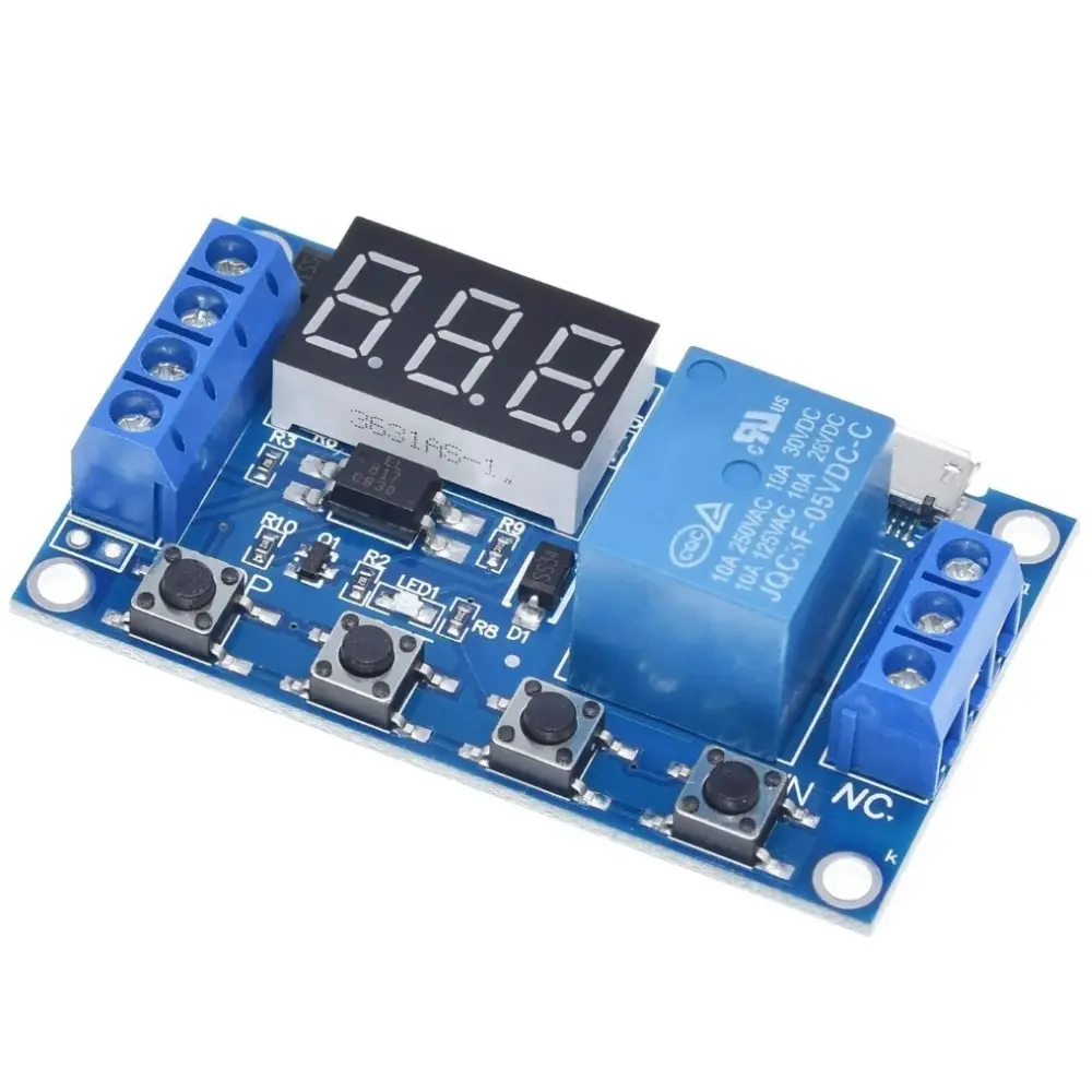 LED kijelzős időzíthető relé modul 5V/230V