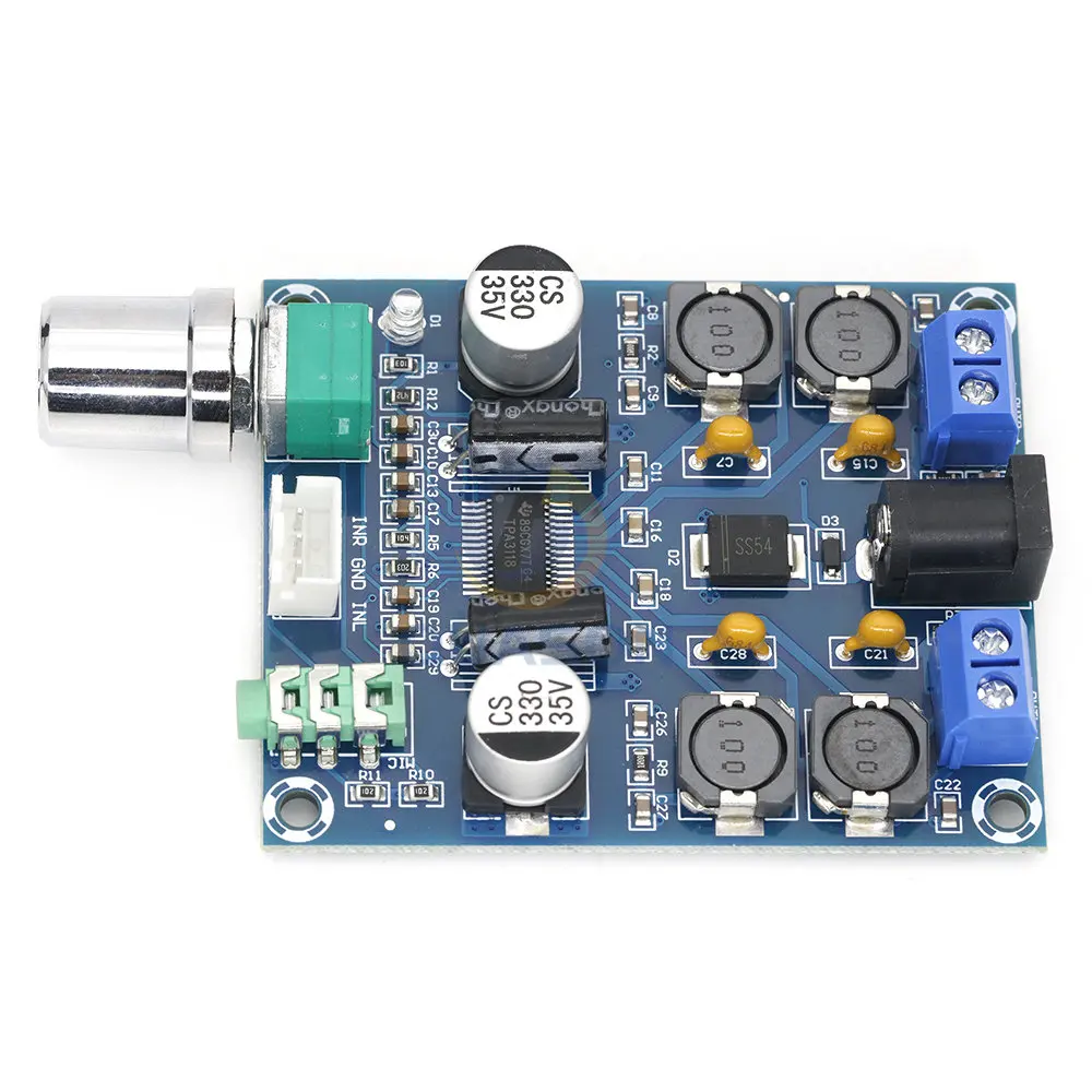 TPA3118D2 sztereó teljesítményerősítő modul 45W*2 digitális HD DC 12-24V