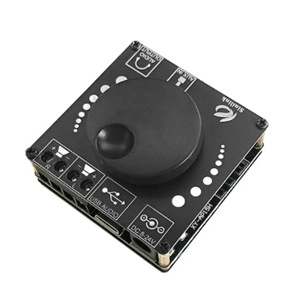 AP15H HiFi sztereó erősítő, Bluetooth 5.0, AUX, 2*15 W, 8-24 v