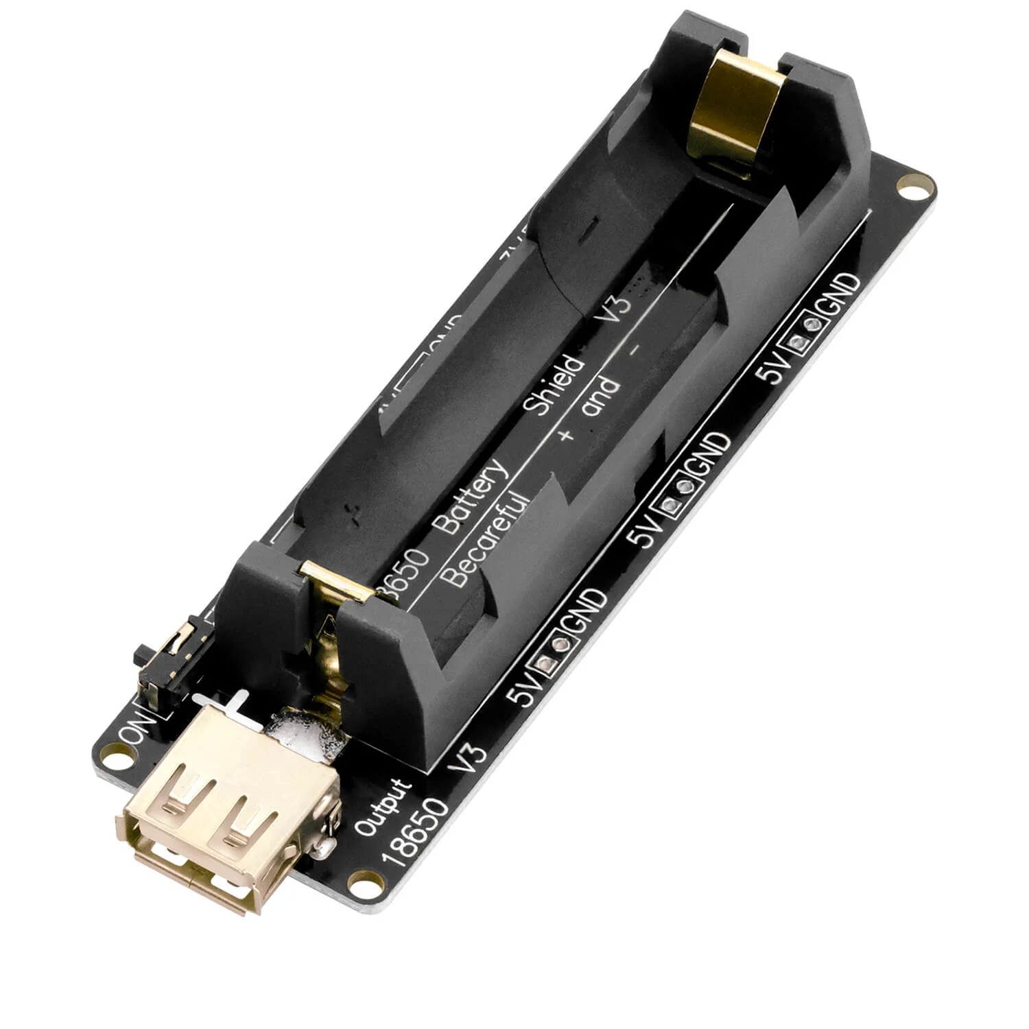 Akku shileld 5 V és 3 V kimenet, 1 db 18650 cella, mikro usb