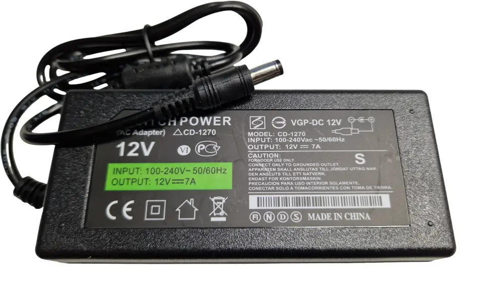 12 voltos 7A tápegység, AC-DC