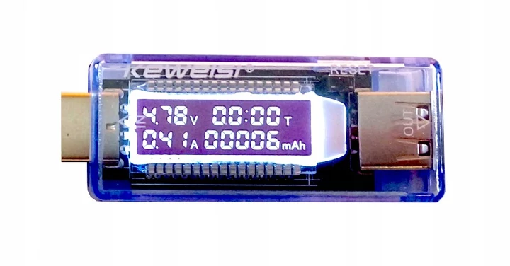 USB teszter, Volt, Amper, Kapacitás, 3 in 1 KWS-V21