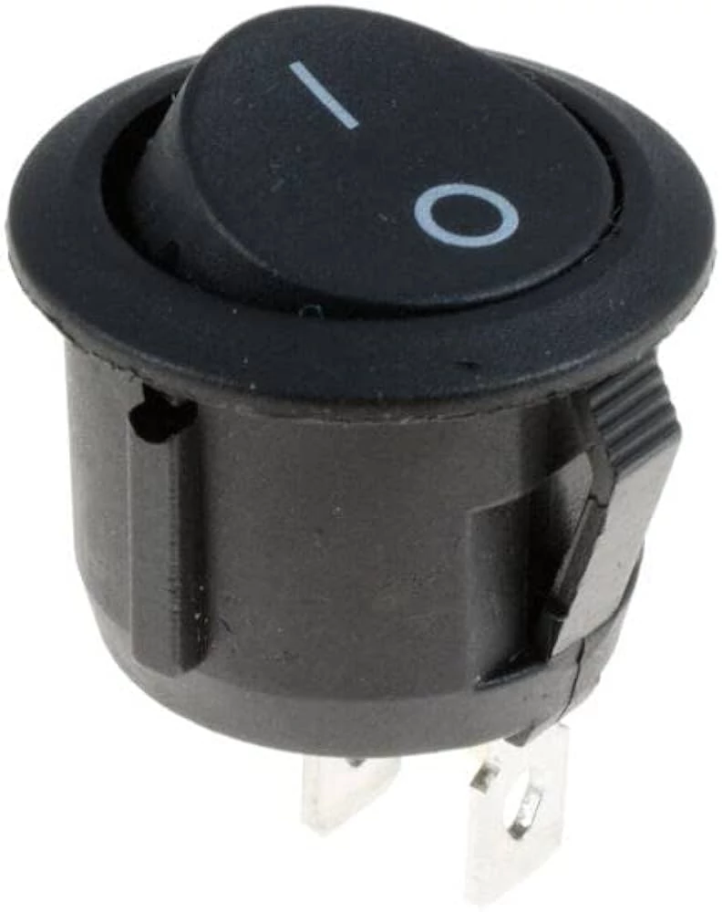 Billenő kapcsoló 6A/250V/2 láb Fekete kerek