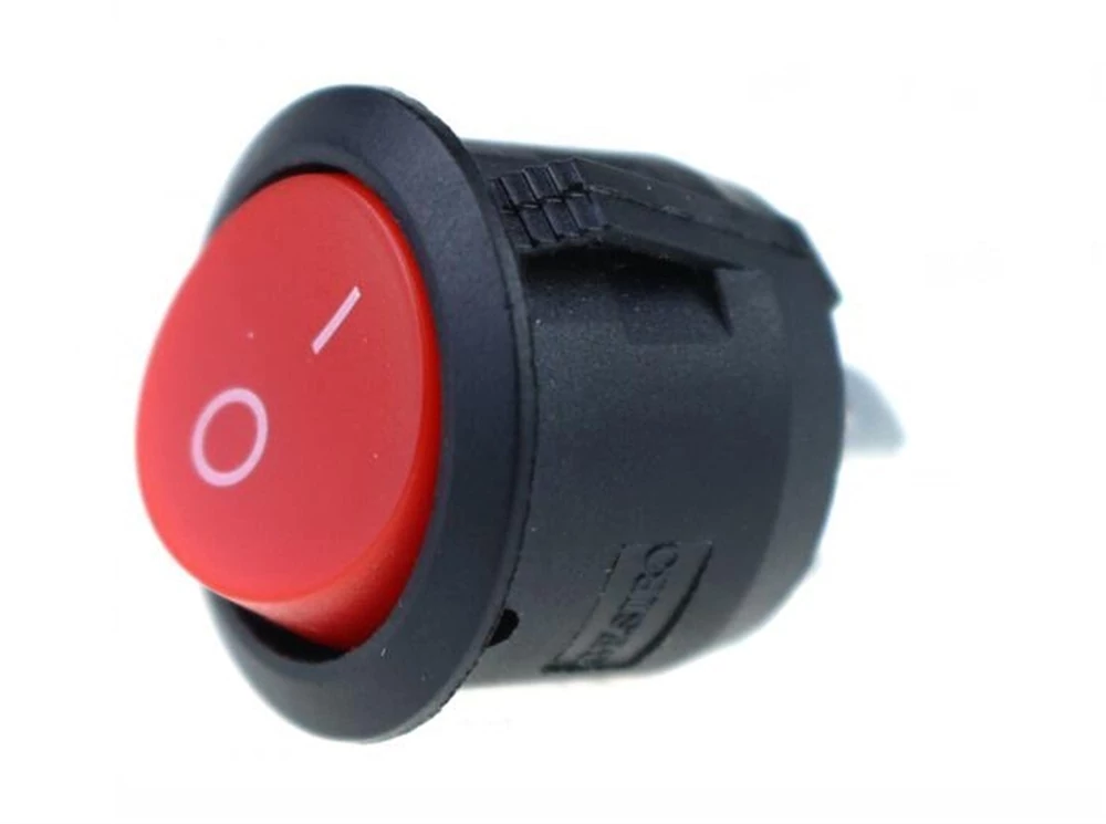 Billenő kapcsoló 6A/250V/2 láb-Piros kerek