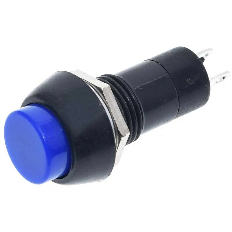 Nyomógomb beépíthető – Kék, 150V, 3A