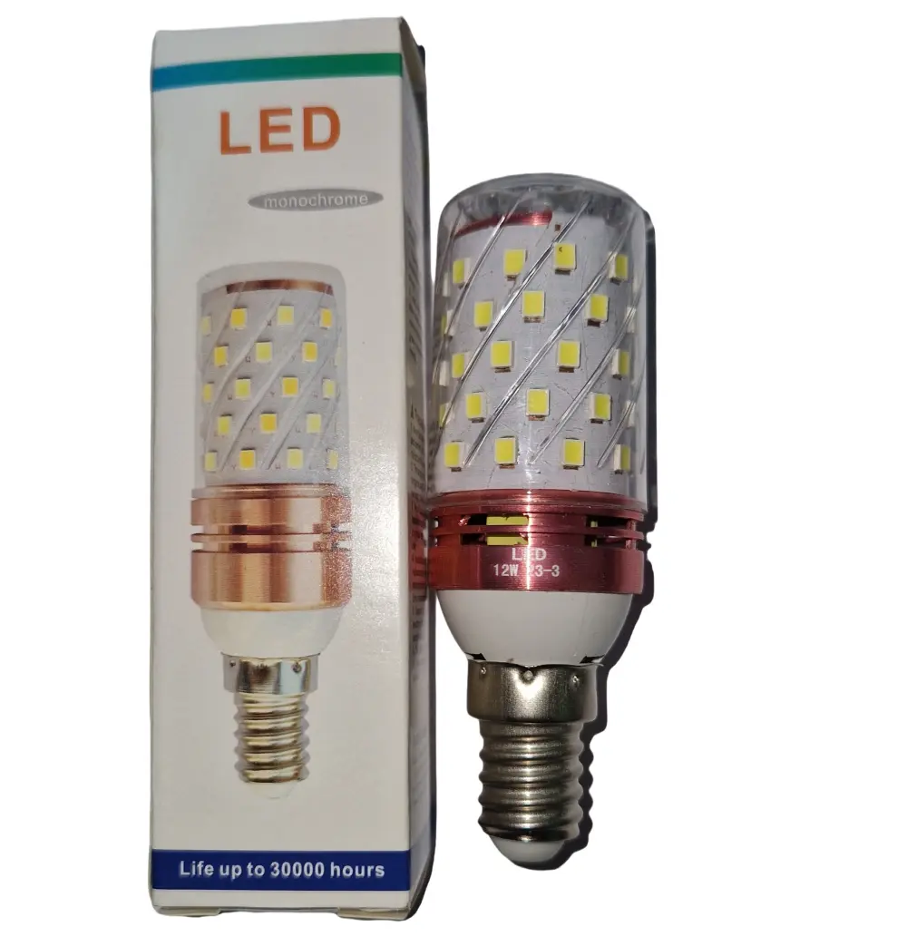 LED izzó-Corn 12W, hideg fehér 6500K, E14