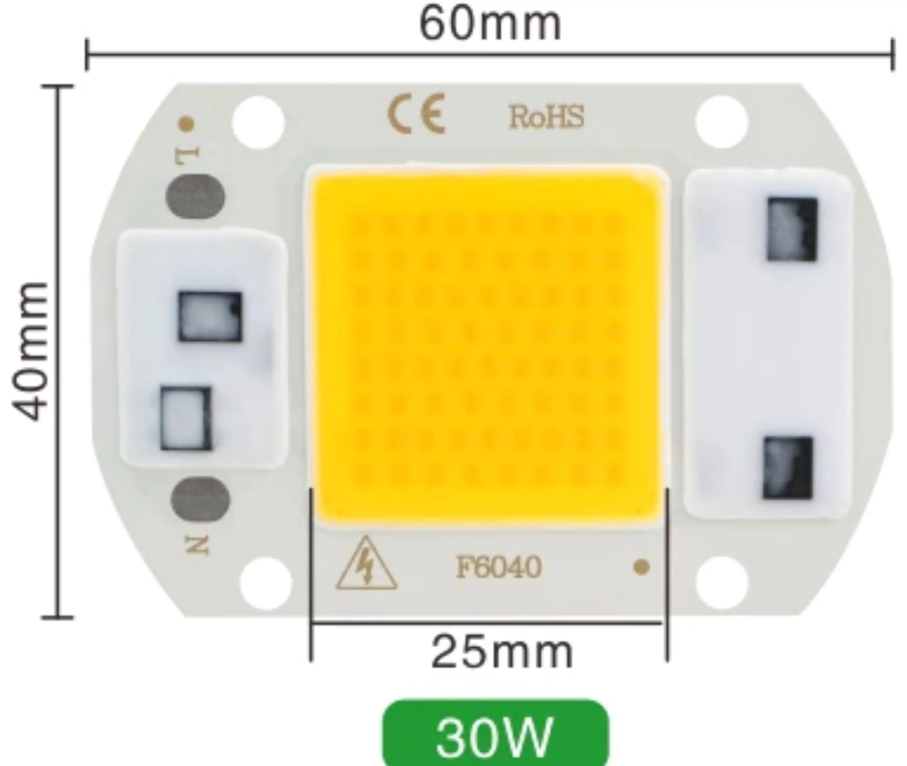 Led COB reflektor 30W/230 V hideg fehér