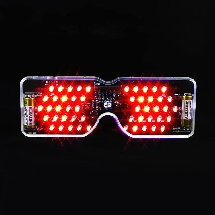 LED Szemüveg Építőkészlet – Hangra Villogó Elektronikai Projekt